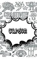 Carson: Personalized Doodle Isometric Dot Paper Notebook Featuring 120 Pages 6x9