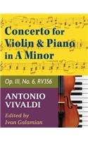 Vivaldi Antonio Concerto in a minor Op 3 No. 6 RV 356. For Violin and Piano. International Music