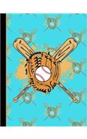 Baseball Time Composition Notebook: Journal for Teachers, Students, Offices - 200 Blank Pages (7.44" X 9.69")