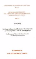 Die Umgestaltung Des Offentlichen Finanzsystems Der Volksrepublik China Im Reformprozess