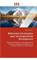 R�f�rentiel d''�valuation Pour Les Programmes d''enseignants