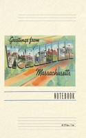 Vintage Lined Notebook Greetings from Worcester, Massachusetts
