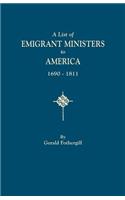List of Emigrant Ministers to America, 1690-1811