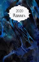 2020 Planner: Marble Daily, Weekly & Monthly Calendars January through December #4 Black Blue