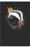 Badger With Color Splash: Badger Notebook, Graph Paper (6" x 9" - 120 pages) Animal Themed Notebook for Daily Journal, Diary, and Gift