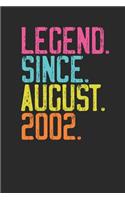 Legend Since August 2002: Small Lined Notebook - 17th Birthday Gift or 17th Anniversary Gift Idea