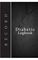 Diabetic Log Book: Log Book for Diabetics Weekly Blood Sugar Diary 52 weeks 5 Time Before-After 111 pages, 6x9 Paperback black rock bottom vertical black vertical band