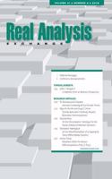 Real Analysis Exchange 41, No. 2