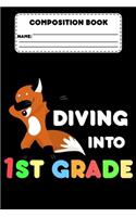 Composition Book Diving Into 1st Grade