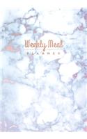 Weekly Meal Planner: Meal Planner Notebook and Grocery List - 1 Full Year of Meal Planning and Grocery Lists! - Radiant Moonstone, White Grey Marble (52 full weeks)