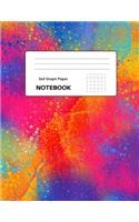 5x5 Graph Paper Notebook: 8.5 x 11 inches - 100 pages Quad Ruled - Colorful Paint Spray Pink Yellow Orange Blue Cover - Perfect for everyone -