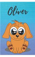 Oliver dog coloring book / notebook / journal / diary: Personalized Blank Girl & Women, Boys and Men Name Notebook, Blank DIN A5 Pages. Ideal as a Uni ... Christmas & Birthday gift for women.