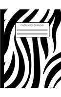 Composition Notebook: A Zebra Patterned 8.5 x 11 College Ruled Lined Journal: Wide Blank Lined Notebook for Teens Kids Students Adults. Home School or College use