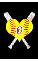 O Monogram Initial Softball Journal