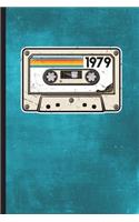 1979: 6" x 9" - 128 Pages: Distressed Vintage Cassette Tape Design on Soft Matte Cover - Notebook, Diary, Composition Book for Seventies Rockers