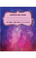 Composition Book: Wide Ruled Blank Lined Cute Composition Notebook for Girls, Boys, Kids, Teens, Students or Teachers - Writing Notes Journal or Diary for School - 10