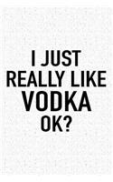 I Just Really Like Vodka Ok?: A 6x9 Inch Matte Softcover Journal Notebook with 120 Blank Lined Pages and a Funny Sarcastic Cover Slogan