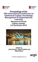 ICICKM19 - Proceedings of the 16th International Conference on Intellectual Capital, Knowledge Management & Organisational Learning