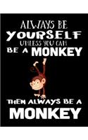 Always Be Yourself Unless You Can Be a Monkey Then Always Be a Monkey: Composition Notebook Journal