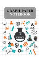 Graph Paper Notebook Gray 1/2 Inch Squares Size 8.5x11 Inches 120 Pages