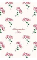 Honeysuckle Notes: 6"x9" Notebook Watercolor Texture Design Botanic Garden Flower Pattern Cover. 108 Blank Lined Pages Matte Softcover Note Book Journal