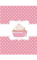 Pink Polka Dot Cupcake Composition Notebook: 5x5 Quad Rule Graph Paper - 202 Pages, (7.44 X 9.69)