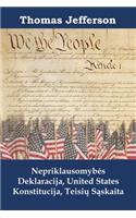 Nepriklausomybes Deklaracija, United States Konstitucija, Teisių Sąskaita