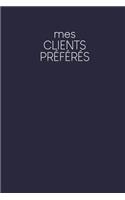 Mes clients préférés: Carnet à compléter pour l'enregistrement des conversations avec les (nouveaux) clients - Motif: bleu foncé