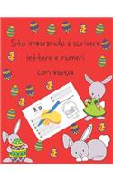 Sto imparando a scrivere lettere e numeri con pasqua
