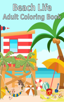 Beach Life Adult Coloring Book