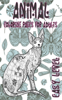 Animal Coloring pages for Adults - Easy Level