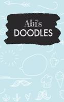 Abi's Doodles: Personalized Teal Doodle Notebook Journal (6 x 9 inch) with 150 dot grid pages inside.