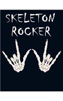 Halloween Rocker Skeleton Hands Notebook 120 pages 8.5X11 Inch Decorative Notepad
