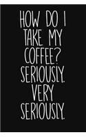 How Do I Make My Coffee? Seriously. Very Seriously