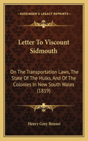 Letter To Viscount Sidmouth
