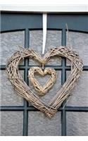 Rustic Double Heart Grapevine Wreath: 150 Page Lined Notebook/Diary