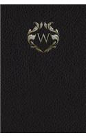 Monogram "W" Any Day Planner Journal: (23 Monogram Black 365 Planner)