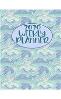 2020 Weekly Planner: Blue feathers 2020 organizer journal calendar gift for women men gifts goal planning notebook business gift busy mom organizer