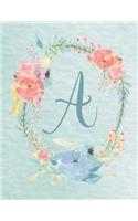 2020-2022 Calendar - Letter A - Light Blue and Pink Floral Design: 3-Year 8.5"x11" Monthly Calendar/Planner - Personalized with Initials.