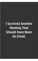 I Survived Another Meeting That Should Have Been An Email.