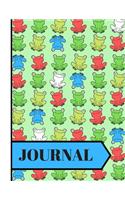 Journal: Cute Frog Pattern Print Novelty Gift: Frog Journal for Kids, Young Teens, Girls, Students