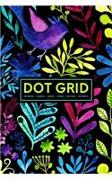 Dot Grid Notebook - Journal- Libreta - Cahier - Taccuino - Notizbuch: 110 Dotted Pages of Bullets for Journaling, Note Taking or to Create Your Own Planner, Organizer or Diary: Watercolor Flowers on Black 049-6