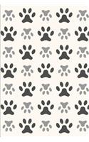 Dog Pattern - Big Paws Grey: Blank Lined Notebook for Dog Lovers and Pet Owners