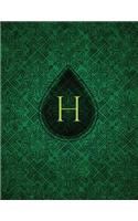 Monogram "H" Sketchbook: Blank Art Pad Notebook Journal(8 Monogram Chartreuse 150 Sketch)
