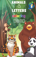 ANIMALS and LETTERS coloring book