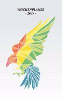 Wochenplaner: Geometrischer Adler, DIN A 5 Wochenplaner, eckiger Buchrücken, 150 Seiten mit Strukturierungshilfen, freien Flächen für deine Notizen, Skizzen, Aufg