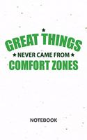 Great Things Never Came From Comfort Zones NOTEBOOK