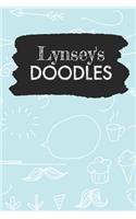 Lynsey's Doodles: Personalized Teal Doodle Notebook Journal (6 x 9 inch) with 110 dot grid pages inside.