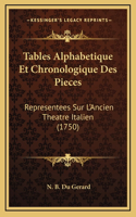 Tables Alphabetique Et Chronologique Des Pieces