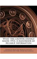 What the Grower Should Know. 1915. a Handbook of Reliable Information